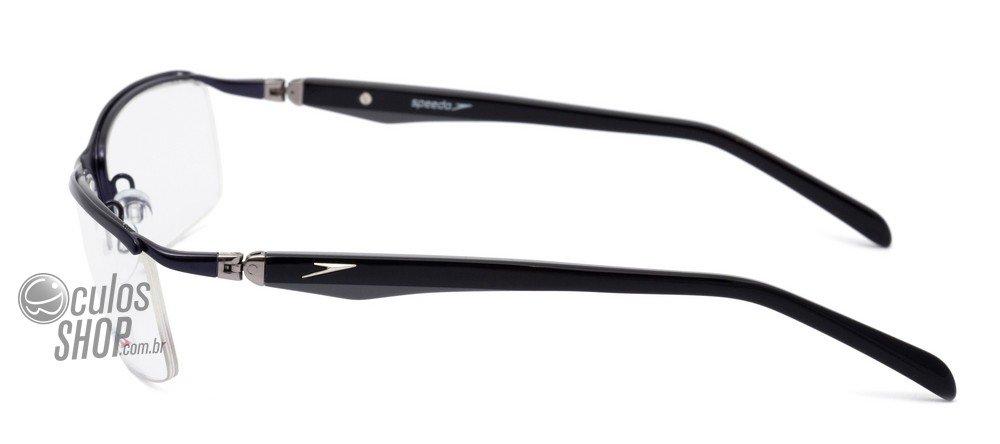 Óculos de Grau Speedo Sp1143 18E Azul Preto E Cinza Brilho - 58 mm