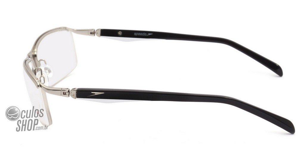 Óculos de Grau Speedo Sp1143 18J Prata E Preto Brilho - 58 mm