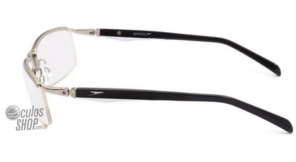 Óculos de Grau Speedo Sp1143 18J Prata E Preto Brilho - 58 mm