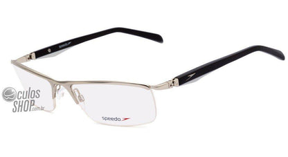 Óculos de Grau Speedo Sp1143 18J Prata E Preto Brilho - 58 mm