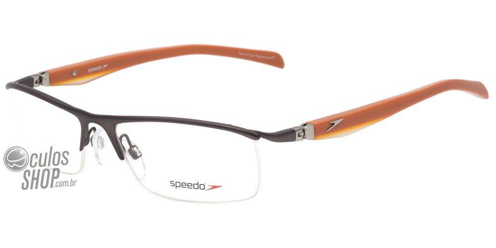 Óculos de Grau Speedo Sp1216 02L Prata Fosco E Laranja - 54 mm