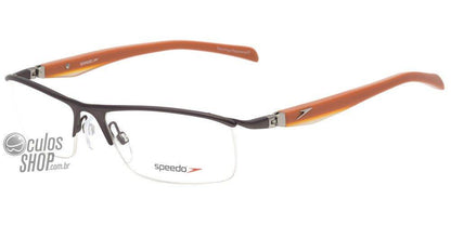 Óculos de Grau Speedo Sp1216 02L Prata Fosco E Laranja - 54 mm