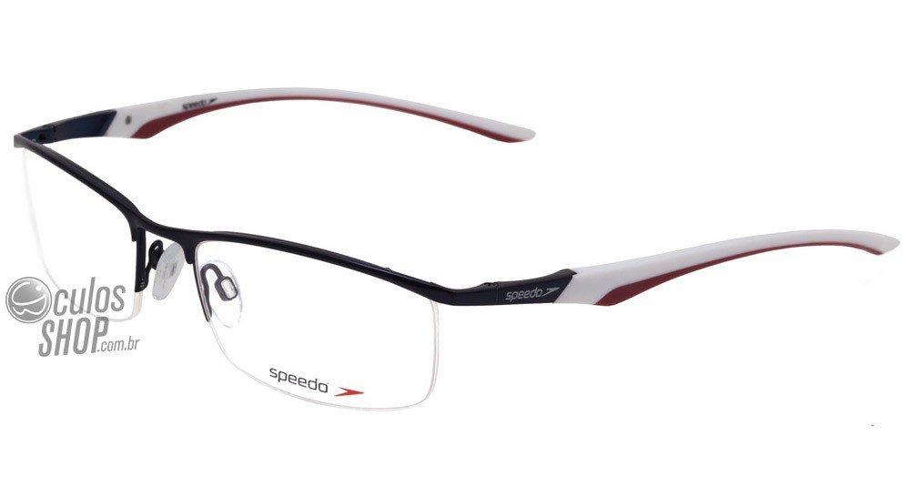 Óculos de Grau Speedo Sp 1255 06D Azul Branco E Vermelho Fosco - 54 mm