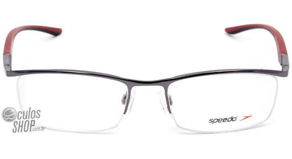 Óculos de Grau Speedo Sp 1255 02D Cinza Brilho Vermelho E Preto Fosco - 54 mm