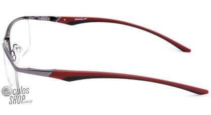 Óculos de Grau Speedo Sp 1255 02D Cinza Brilho Vermelho E Preto Fosco - 54 mm