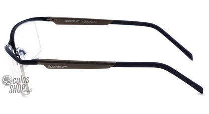 Óculos de Grau Speedo Sp 1265 09A Preto E Dourado Fosco - 57 mm