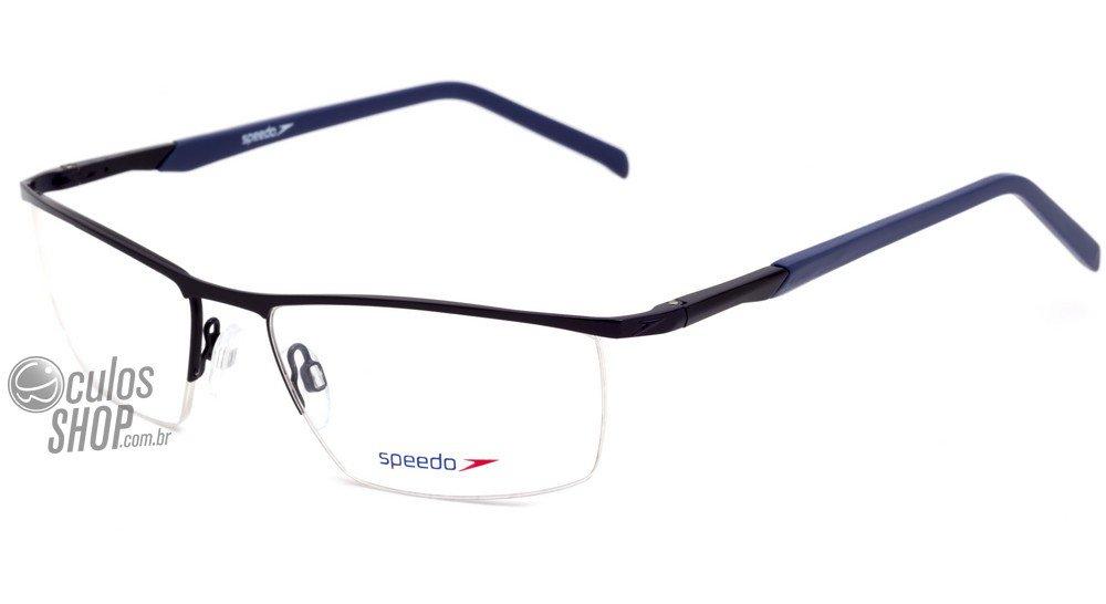 Óculos de Grau Speedo Sp 1273 06B Preto E Azul Fosco - 56 mm