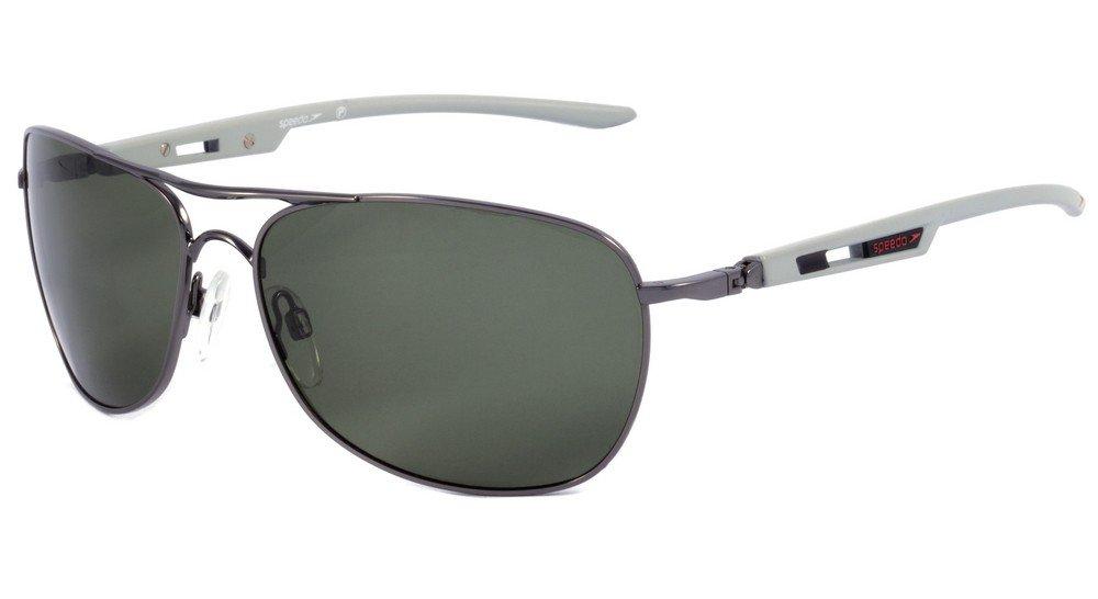 Óculos de Sol Speedo Sp 3036 18G Preto E Cinza/ Amarelo Espelhado Polarizado - 62 mm