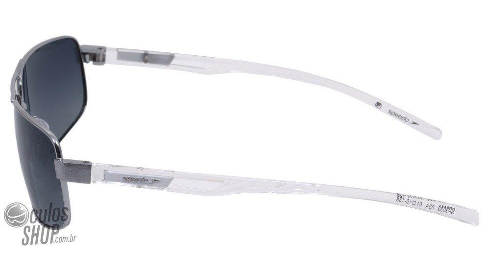 Óculos de Sol Speedo Sp 3039 03A Prata E Transparente/ Preto Degradê Polarizado - 61 mm
