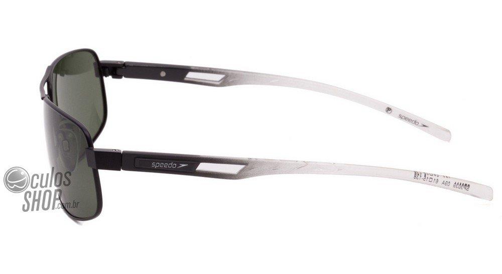 Óculos de Sol Speedo Sp 3039 09A Preto Fosco E Transparente/ Verde - Lente 6,1 Cm