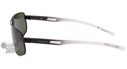 Óculos de Sol Speedo Sp 3039 09A Preto Fosco E Transparente/ Verde - Lente 6,1 Cm