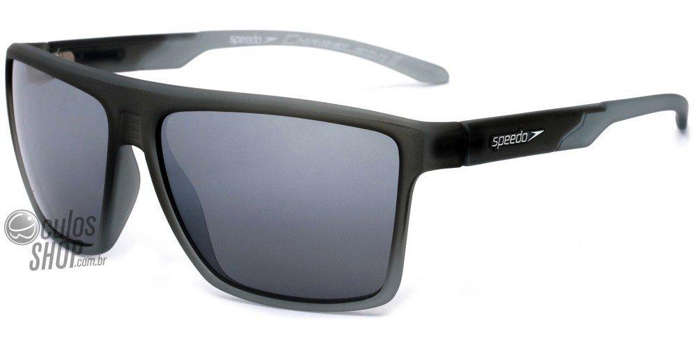Óculos de Sol Speedo Sp 5009 B02 Cinza Fosco/ Preto Espelhado Polarizado - 61 mm