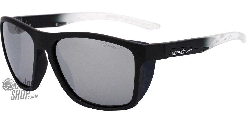 Óculos de Sol Speedo Sp 5014 A01 Preto Fosco E Transparente/ Preto Espelhado Polarizado - 60 mm