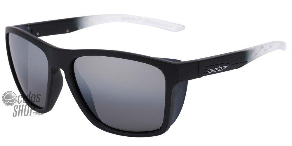 Óculos de Sol Speedo Sp 5014 B01 Preto Fosco E Transparente/ Preto Espelhado Polarizado - 60 mm
