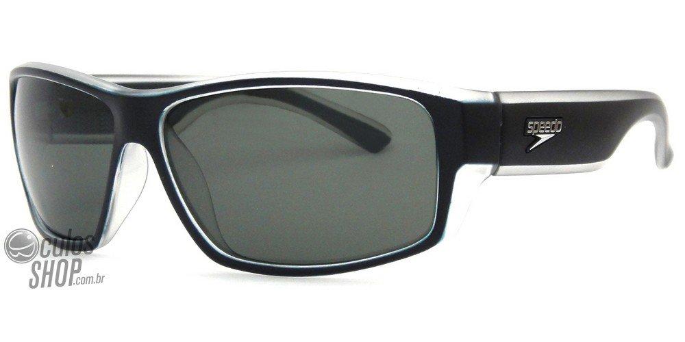 Óculos de Sol Speedo Sp 545 A01B Preto E Branco Fosco/ Verde - 60 mm