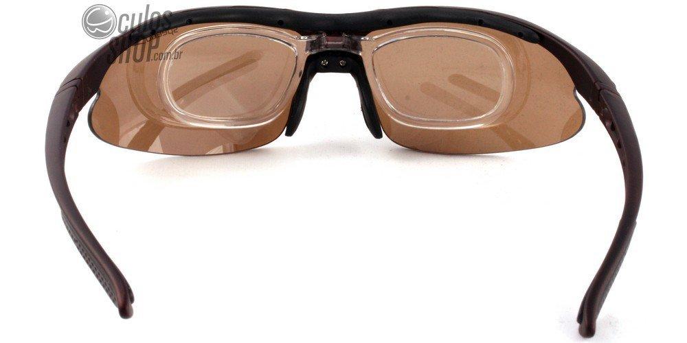 Óculos de Sol Speedo Sp 554 Clip-On C01 Marrom Fosco/ + 5 Cores De Lente