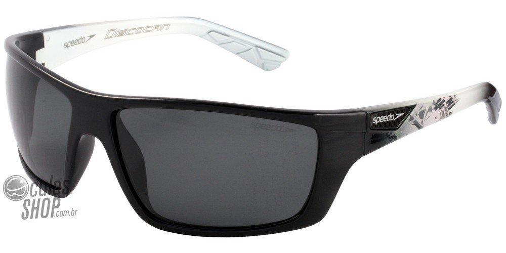 Óculos de Sol Speedo Sp 568 A01 Preto E Branco Brilho/ Preto - 63 mm