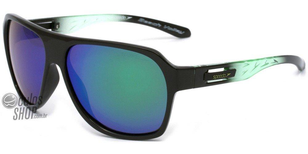 Óculos de Sol Speedo Sp 594 A01 Preto E Verde/ Verde Espelhado Polarizado - 57 mm