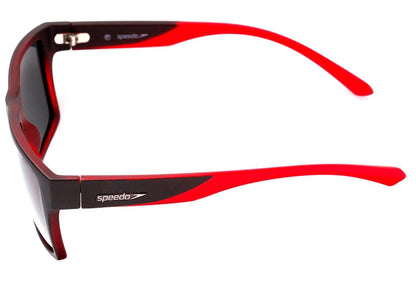 Óculos de Sol Speedo Undercut H04 Cinza E Vermelho Translúcido Fosco/ Cinza Polarizado 56 mm