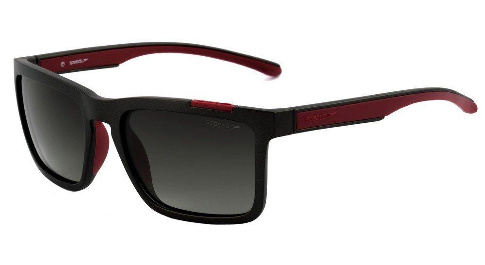 Óculos de Sol Speedo Voley D07 Cinza E Vermelho Fosco/ Marrom Degradê - 57 mm